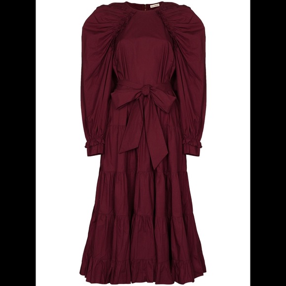 Ulla Johnson Samar Tiered Dress in Burgundy // NWT STUNNING - Picture 5 of 7